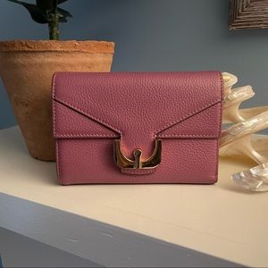 COCCINELLE Soft Leather Flap Wallet in Purple Mauve